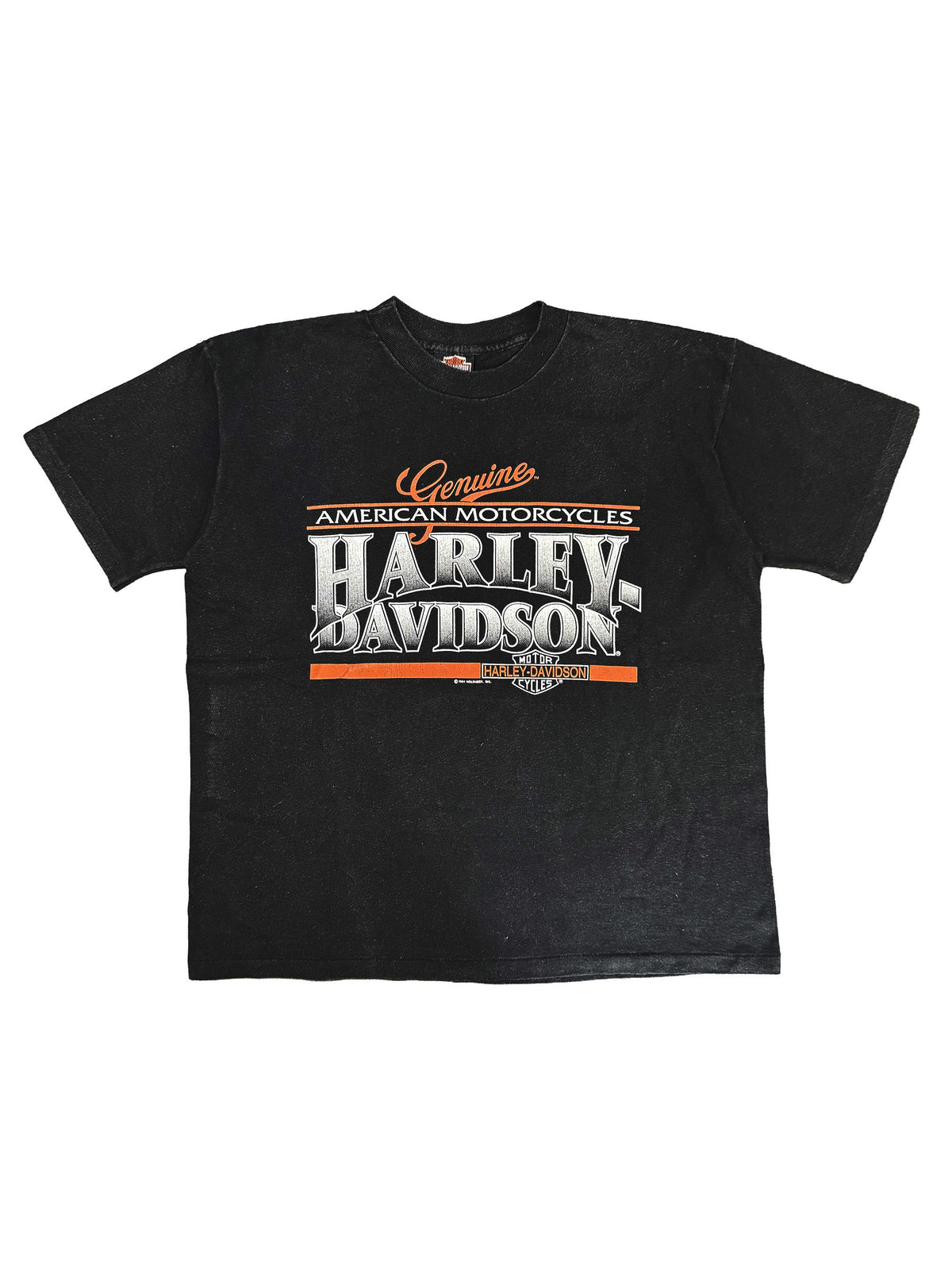 VIntage Deadstock Harley Davidson T-shirt 90's Logo Harley Orange