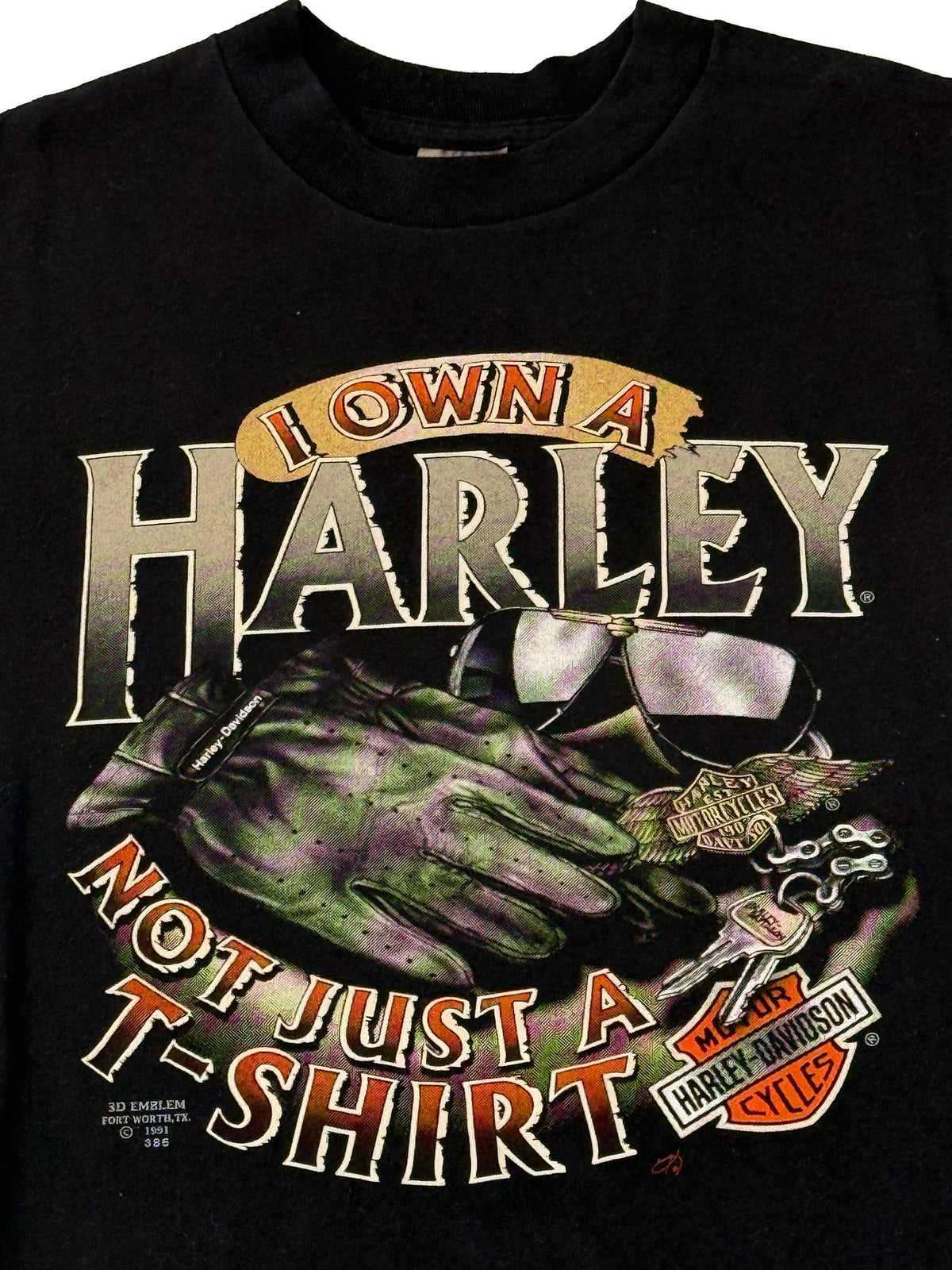 Vintage Deadstock Harley Davidson T-shirt 90's New York Inc Gloves
