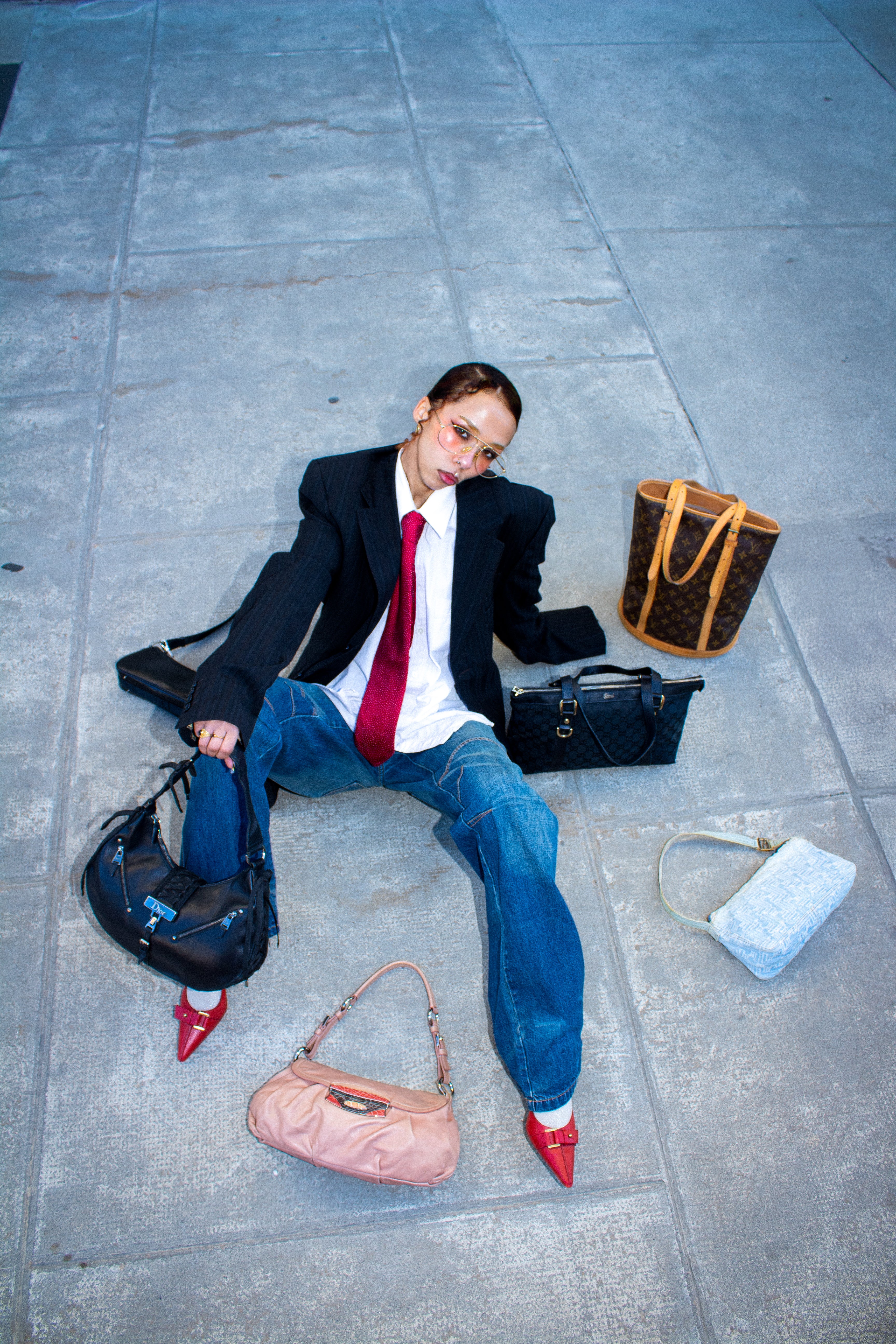 purple and gold rain vintage boutique luxury bags geneva