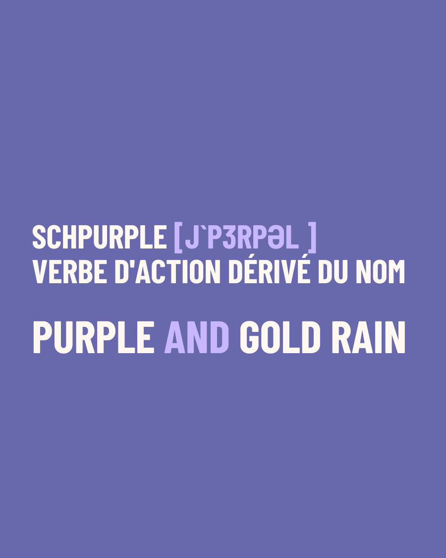 schpurple purple and gold rain